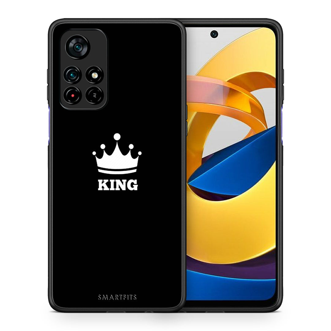 Θήκη Xiaomi Poco M4 Pro 5G King Valentine από τη Smartfits με σχέδιο στο πίσω μέρος και μαύρο περίβλημα | Xiaomi Poco M4 Pro 5G King Valentine case with colorful back and black bezels