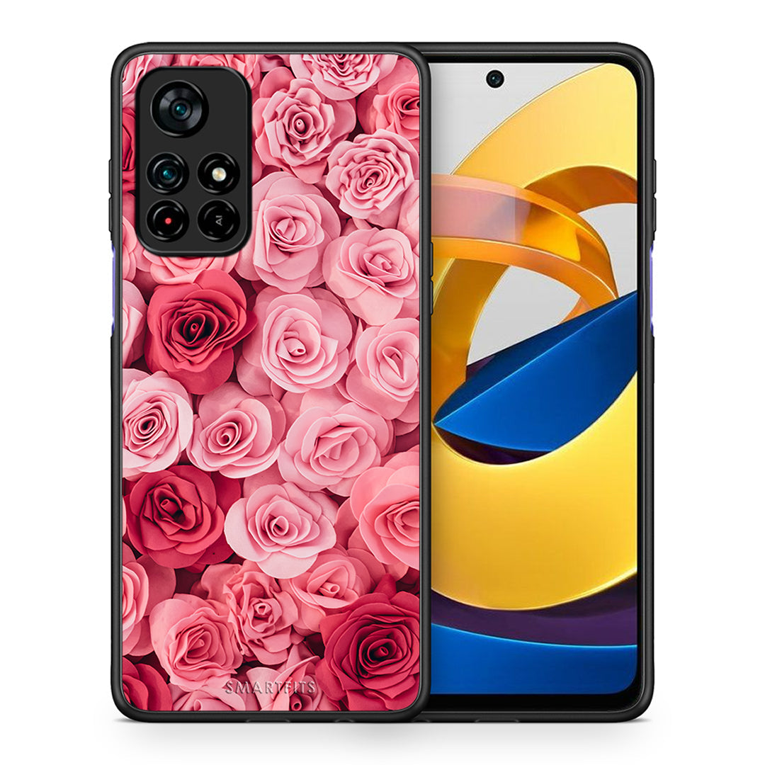 Θήκη Xiaomi Poco M4 Pro 5G RoseGarden Valentine από τη Smartfits με σχέδιο στο πίσω μέρος και μαύρο περίβλημα | Xiaomi Poco M4 Pro 5G RoseGarden Valentine case with colorful back and black bezels