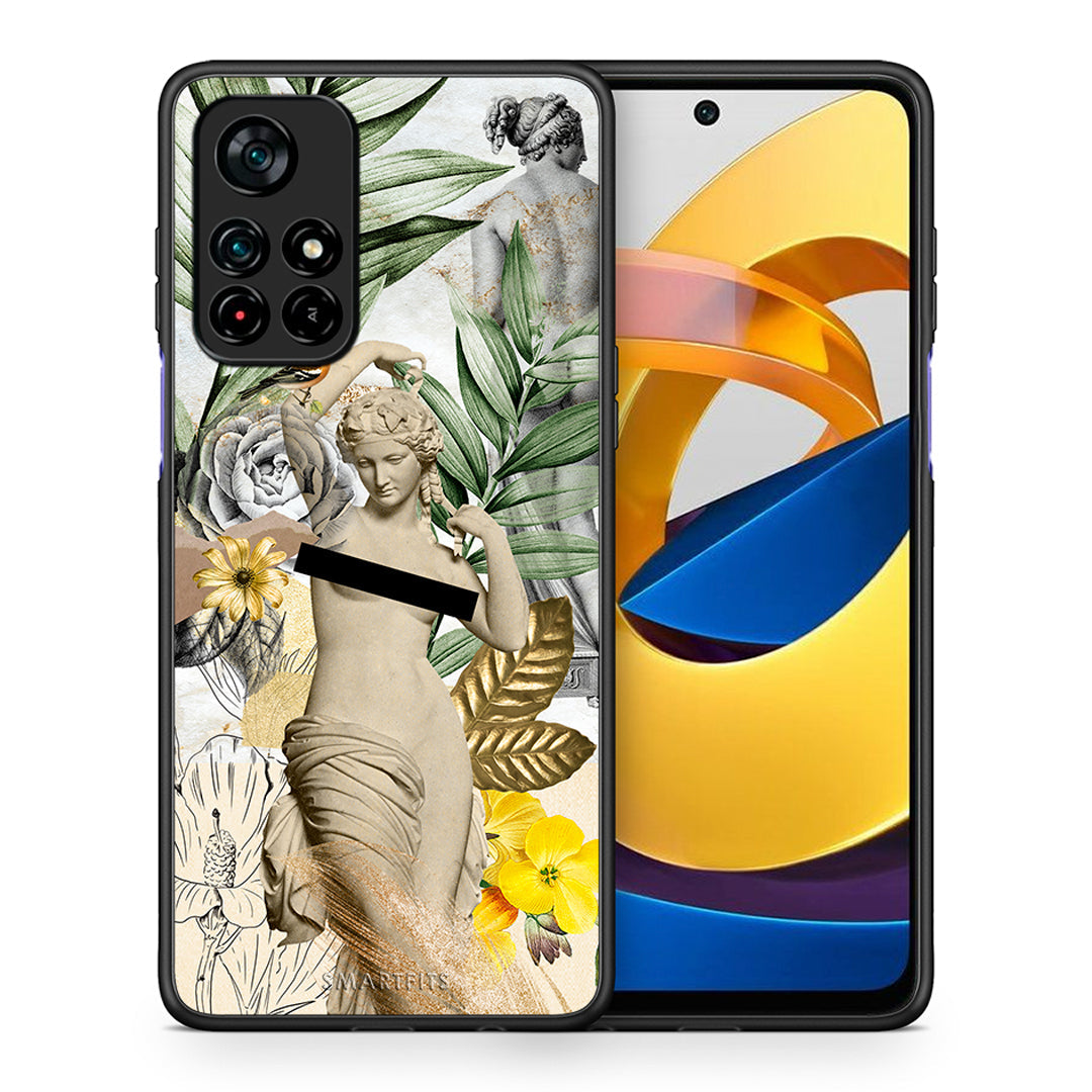 Θήκη Xiaomi Poco M4 Pro 5G Woman Statue από τη Smartfits με σχέδιο στο πίσω μέρος και μαύρο περίβλημα | Xiaomi Poco M4 Pro 5G Woman Statue case with colorful back and black bezels