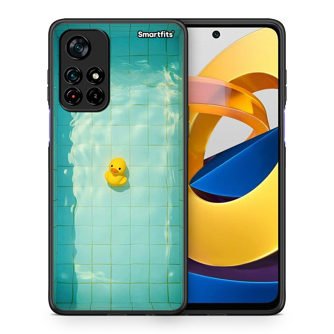 Θήκη Xiaomi Poco M4 Pro 5G Yellow Duck από τη Smartfits με σχέδιο στο πίσω μέρος και μαύρο περίβλημα | Xiaomi Poco M4 Pro 5G Yellow Duck case with colorful back and black bezels