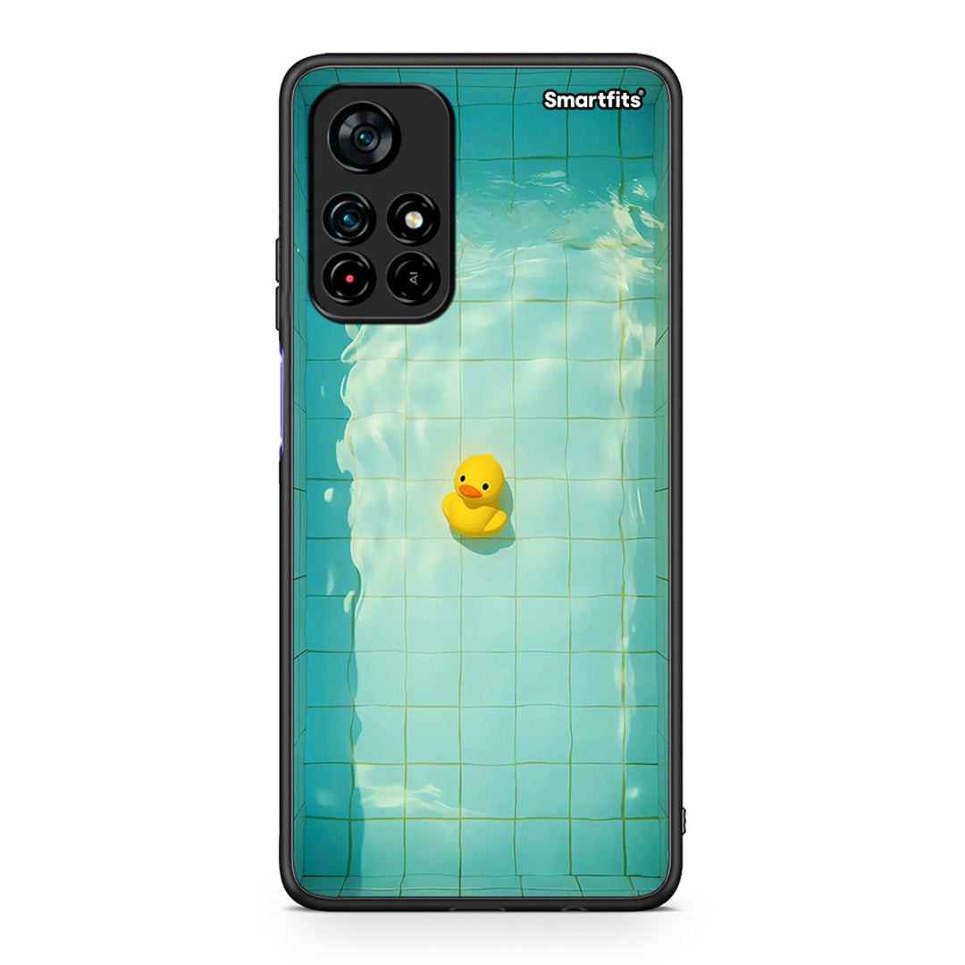 Xiaomi Poco M4 Pro 5G Yellow Duck θήκη από τη Smartfits με σχέδιο στο πίσω μέρος και μαύρο περίβλημα | Smartphone case with colorful back and black bezels by Smartfits