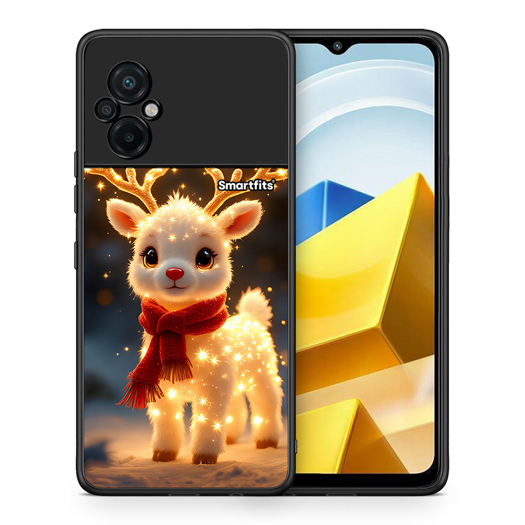 Θήκη Xiaomi Poco M5 / Redmi Note 11E Christmas Cutie από τη Smartfits με σχέδιο στο πίσω μέρος και μαύρο περίβλημα | Xiaomi Poco M5 / Redmi Note 11E Christmas Cutie case with colorful back and black bezels