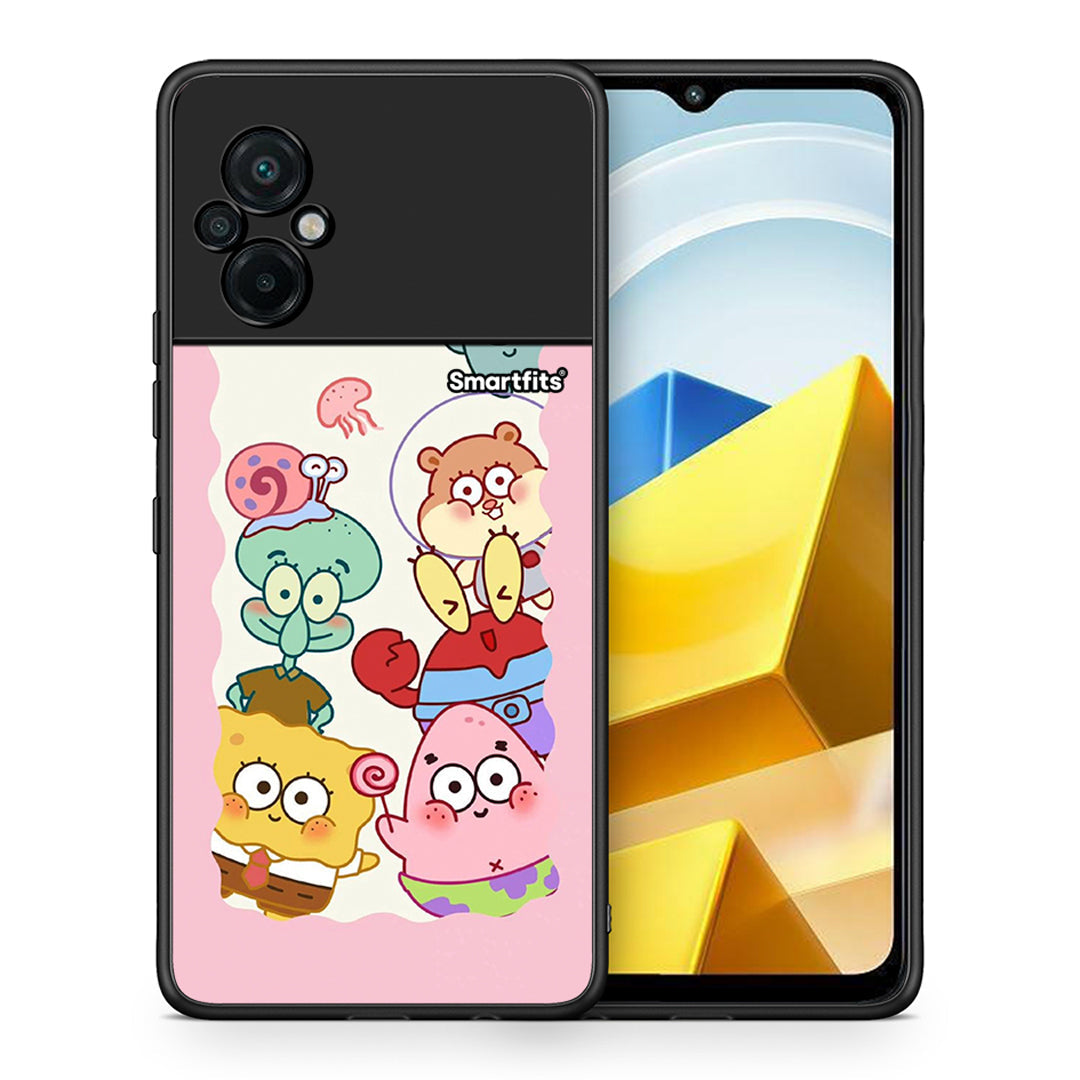 Θήκη Xiaomi Poco M5 / Redmi Note 11E Cute Companion από τη Smartfits με σχέδιο στο πίσω μέρος και μαύρο περίβλημα | Xiaomi Poco M5 / Redmi Note 11E Cute Companion case with colorful back and black bezels