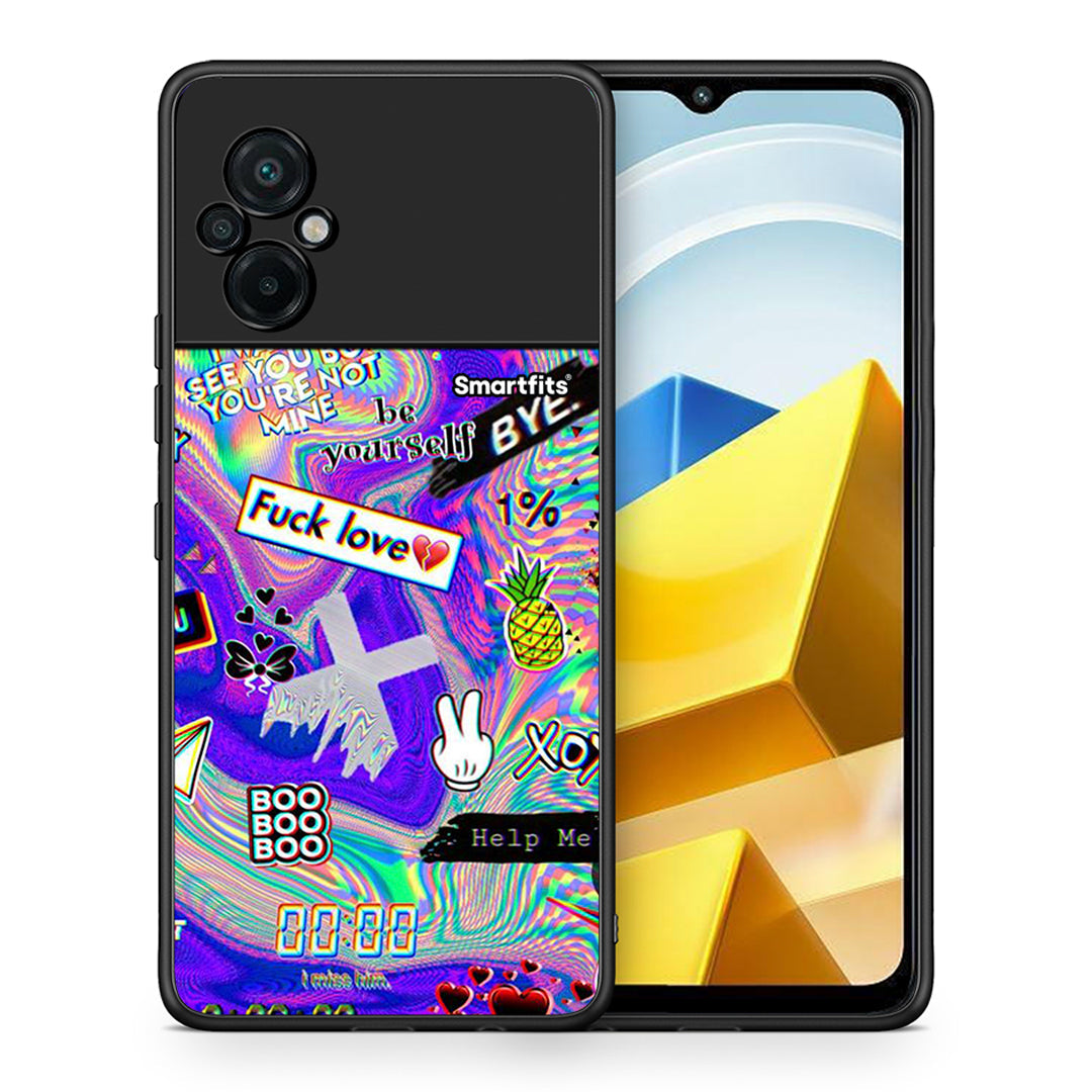 Θήκη Xiaomi Poco M5 / Redmi Note 11E Game Over από τη Smartfits με σχέδιο στο πίσω μέρος και μαύρο περίβλημα | Xiaomi Poco M5 / Redmi Note 11E Game Over case with colorful back and black bezels