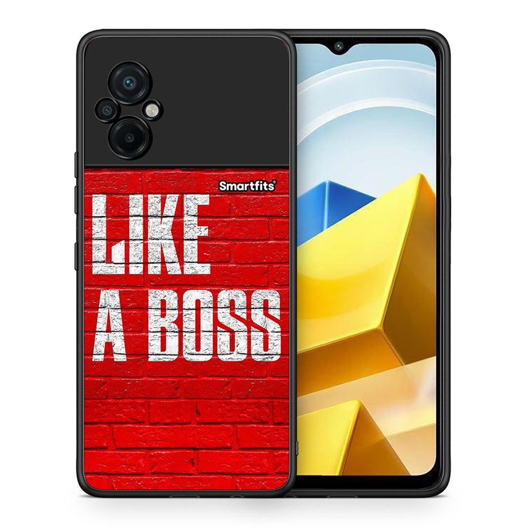 Θήκη Xiaomi Poco M5 / Redmi Note 11E Like A Boss από τη Smartfits με σχέδιο στο πίσω μέρος και μαύρο περίβλημα | Xiaomi Poco M5 / Redmi Note 11E Like A Boss case with colorful back and black bezels