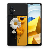 Thumbnail for Θήκη Xiaomi Poco M5 / Redmi Note 11E Yellow Daisies από τη Smartfits με σχέδιο στο πίσω μέρος και μαύρο περίβλημα | Xiaomi Poco M5 / Redmi Note 11E Yellow Daisies case with colorful back and black bezels