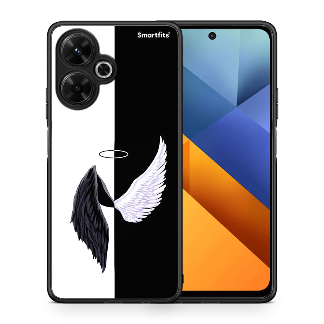 Θήκη Xiaomi Poco M6 4G Angels Demons από τη Smartfits με σχέδιο στο πίσω μέρος και μαύρο περίβλημα | Xiaomi Poco M6 4G Angels Demons case with colorful back and black bezels