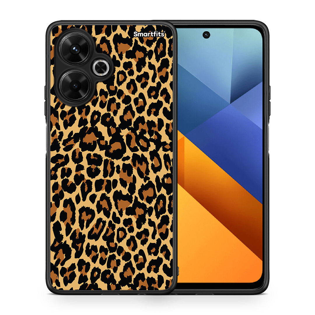 Θήκη Xiaomi Poco M6 4G Leopard Animal από τη Smartfits με σχέδιο στο πίσω μέρος και μαύρο περίβλημα | Xiaomi Poco M6 4G Leopard Animal case with colorful back and black bezels