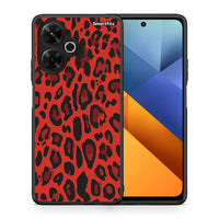 Thumbnail for Θήκη Xiaomi Poco M6 4G Red Leopard Animal από τη Smartfits με σχέδιο στο πίσω μέρος και μαύρο περίβλημα | Xiaomi Poco M6 4G Red Leopard Animal case with colorful back and black bezels