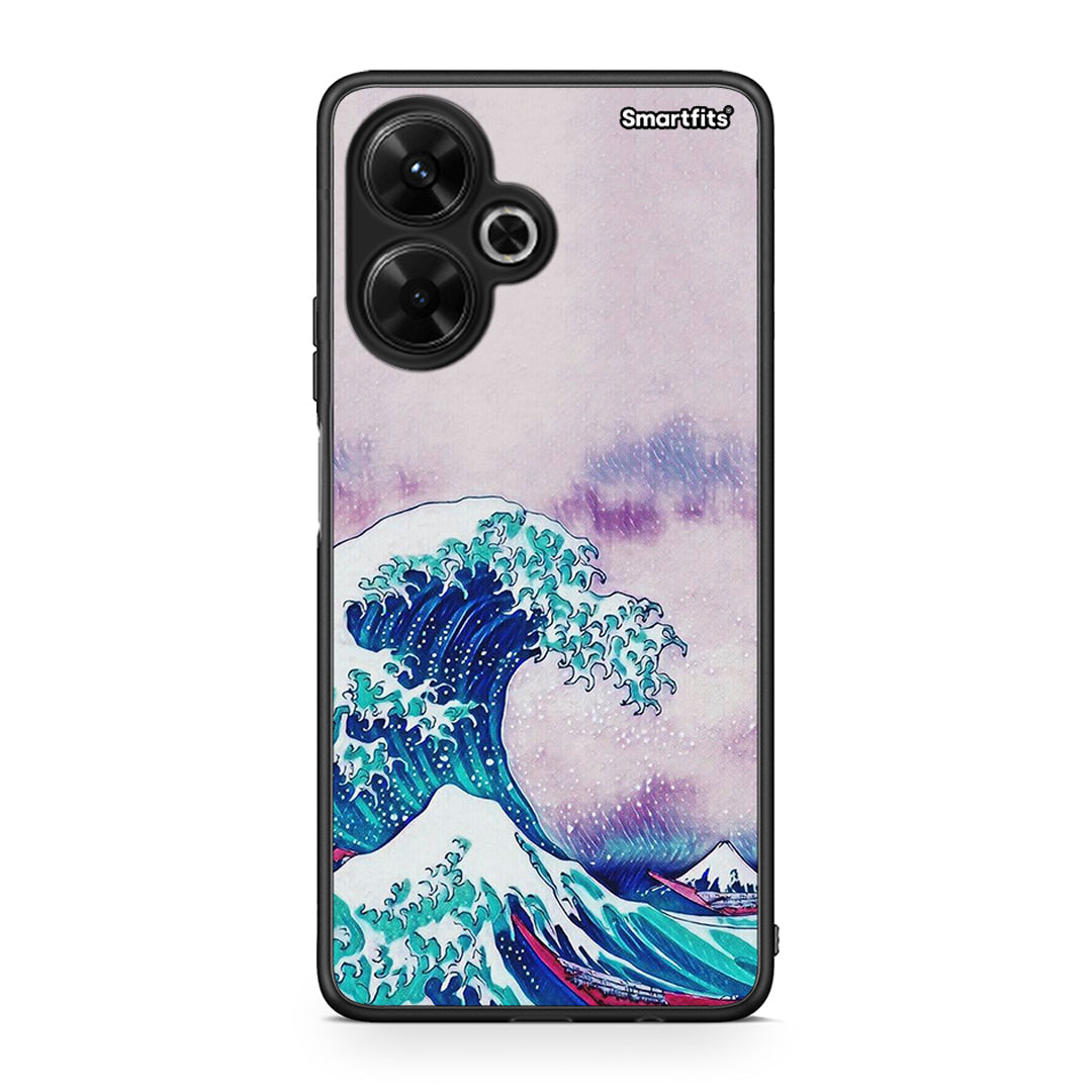 Xiaomi Poco M6 4G Blue Waves θήκη από τη Smartfits με σχέδιο στο πίσω μέρος και μαύρο περίβλημα | Smartphone case with colorful back and black bezels by Smartfits