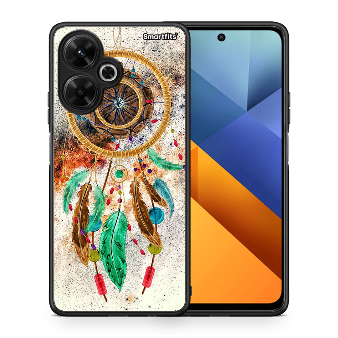 Θήκη Xiaomi Poco M6 4G DreamCatcher Boho από τη Smartfits με σχέδιο στο πίσω μέρος και μαύρο περίβλημα | Xiaomi Poco M6 4G DreamCatcher Boho case with colorful back and black bezels