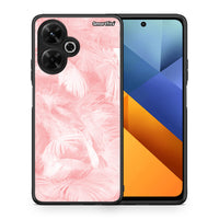 Thumbnail for Θήκη Xiaomi Poco M6 4G Pink Feather Boho από τη Smartfits με σχέδιο στο πίσω μέρος και μαύρο περίβλημα | Xiaomi Poco M6 4G Pink Feather Boho case with colorful back and black bezels