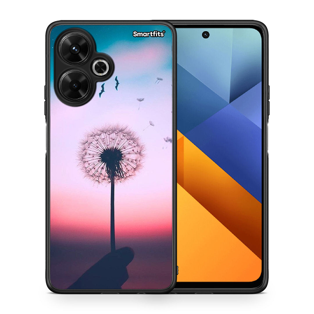 Θήκη Xiaomi Poco M6 4G Wish Boho από τη Smartfits με σχέδιο στο πίσω μέρος και μαύρο περίβλημα | Xiaomi Poco M6 4G Wish Boho case with colorful back and black bezels