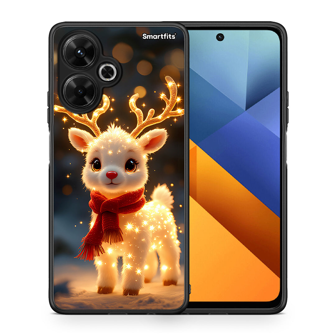 Θήκη Xiaomi Poco M6 4G Christmas Cutie από τη Smartfits με σχέδιο στο πίσω μέρος και μαύρο περίβλημα | Xiaomi Poco M6 4G Christmas Cutie case with colorful back and black bezels