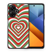 Thumbnail for Θήκη Xiaomi Poco M6 4G Christmas Hearts από τη Smartfits με σχέδιο στο πίσω μέρος και μαύρο περίβλημα | Xiaomi Poco M6 4G Christmas Hearts case with colorful back and black bezels