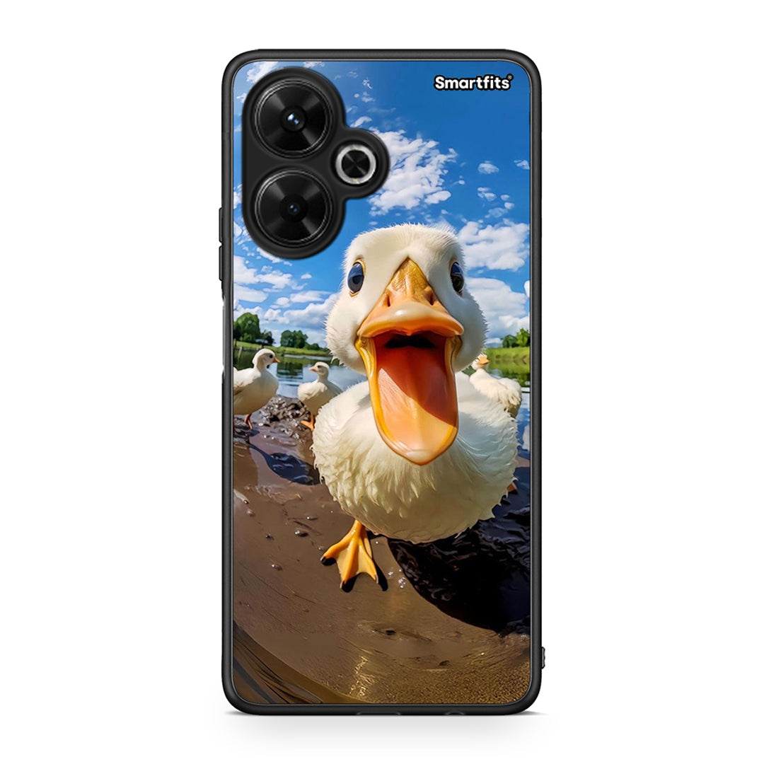 Xiaomi Poco M6 4G Duck Face θήκη από τη Smartfits με σχέδιο στο πίσω μέρος και μαύρο περίβλημα | Smartphone case with colorful back and black bezels by Smartfits