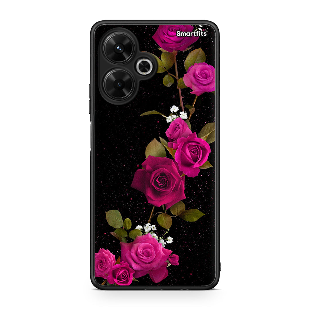 4 - Xiaomi Poco M6 4G Red Roses Flower case, cover, bumper