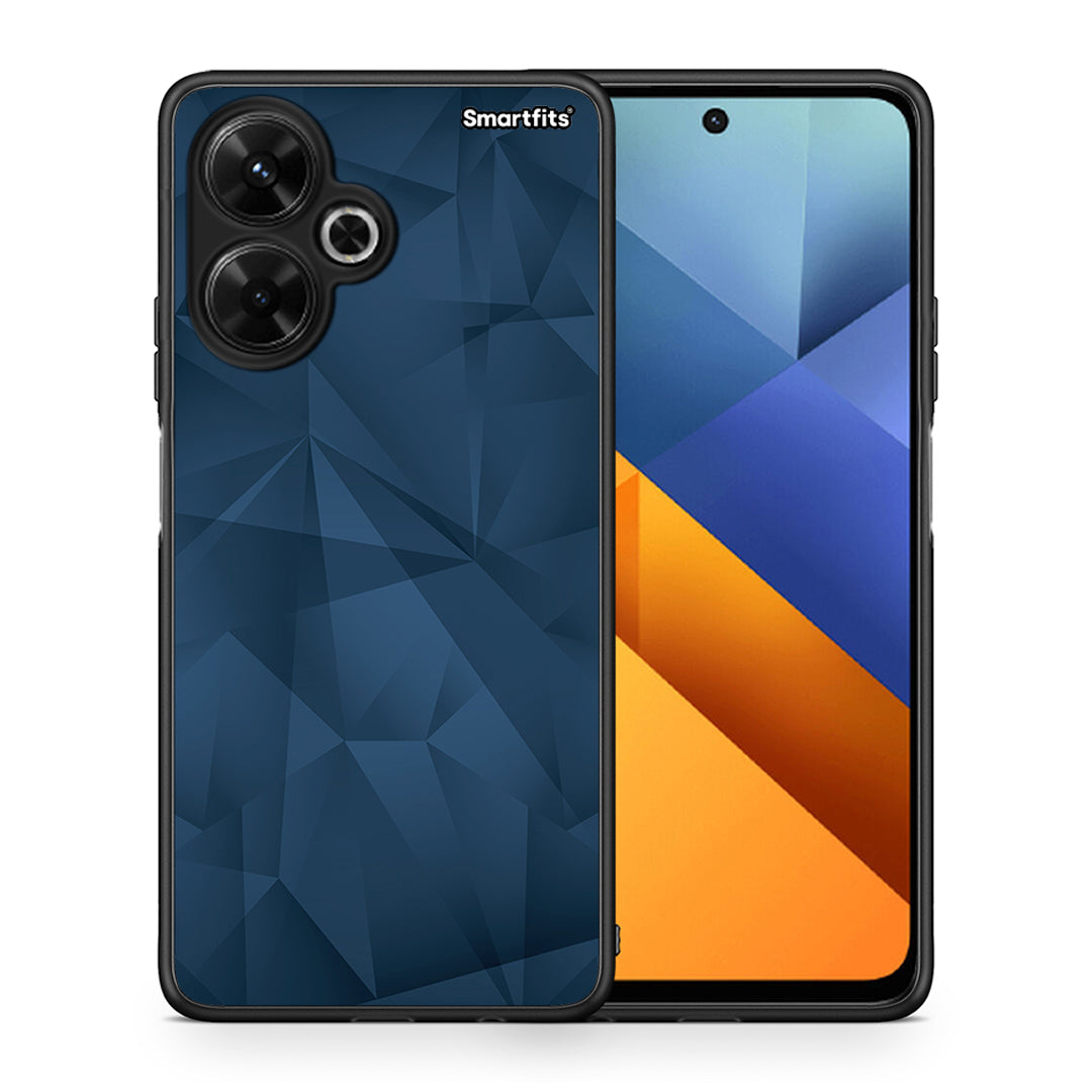 Θήκη Xiaomi Poco M6 4G Blue Abstract Geometric από τη Smartfits με σχέδιο στο πίσω μέρος και μαύρο περίβλημα | Xiaomi Poco M6 4G Blue Abstract Geometric case with colorful back and black bezels