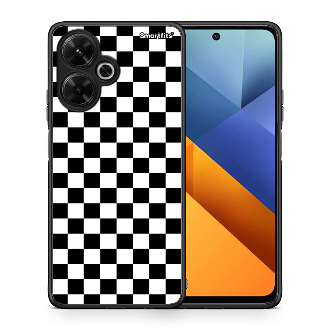 Θήκη Xiaomi Poco M6 4G Squares Geometric από τη Smartfits με σχέδιο στο πίσω μέρος και μαύρο περίβλημα | Xiaomi Poco M6 4G Squares Geometric case with colorful back and black bezels