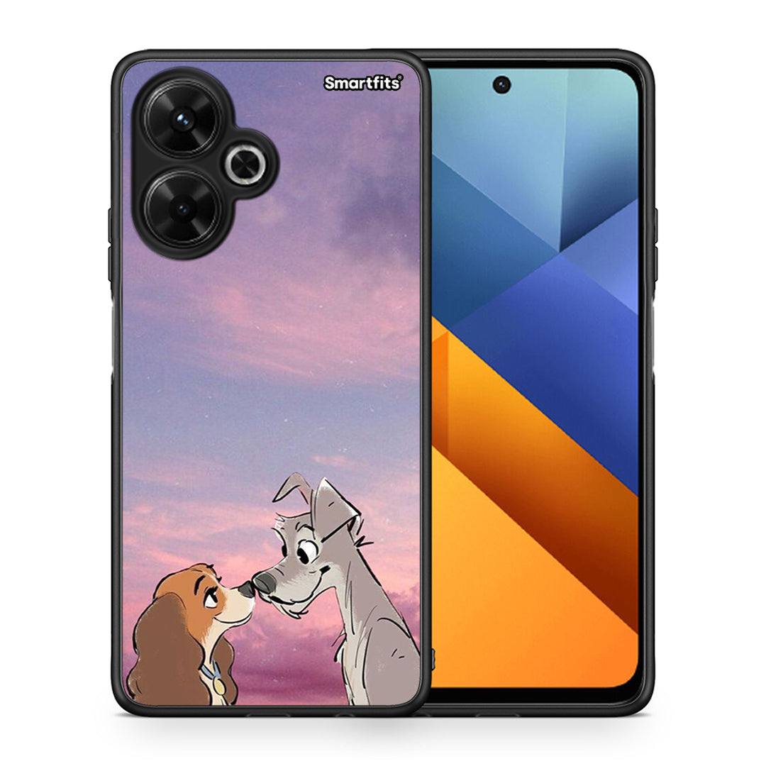 Θήκη Xiaomi Poco M6 4G Lady And Tramp από τη Smartfits με σχέδιο στο πίσω μέρος και μαύρο περίβλημα | Xiaomi Poco M6 4G Lady And Tramp case with colorful back and black bezels