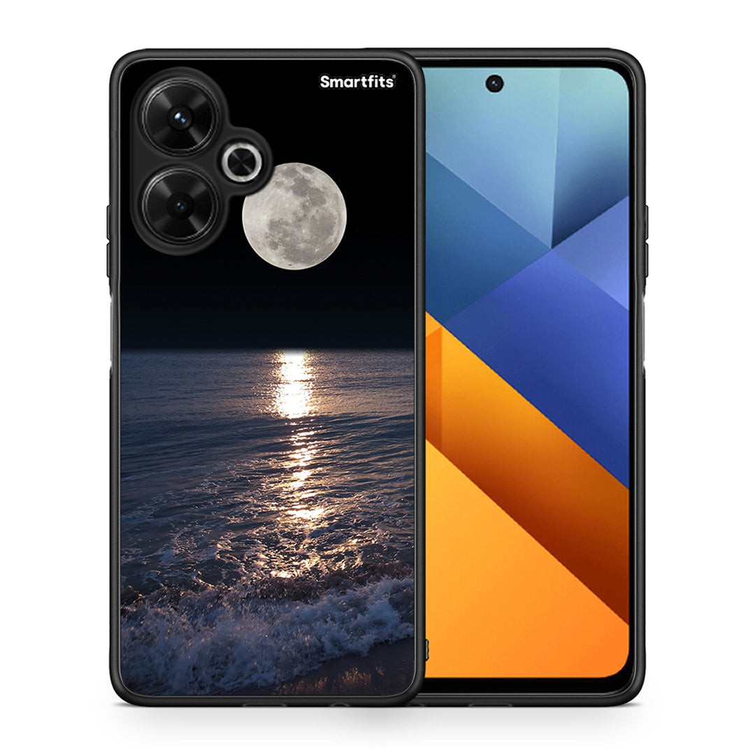 Θήκη Xiaomi Poco M6 4G Moon Landscape από τη Smartfits με σχέδιο στο πίσω μέρος και μαύρο περίβλημα | Xiaomi Poco M6 4G Moon Landscape case with colorful back and black bezels