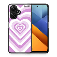 Thumbnail for Θήκη Xiaomi Poco M6 4G Lilac Hearts από τη Smartfits με σχέδιο στο πίσω μέρος και μαύρο περίβλημα | Xiaomi Poco M6 4G Lilac Hearts case with colorful back and black bezels