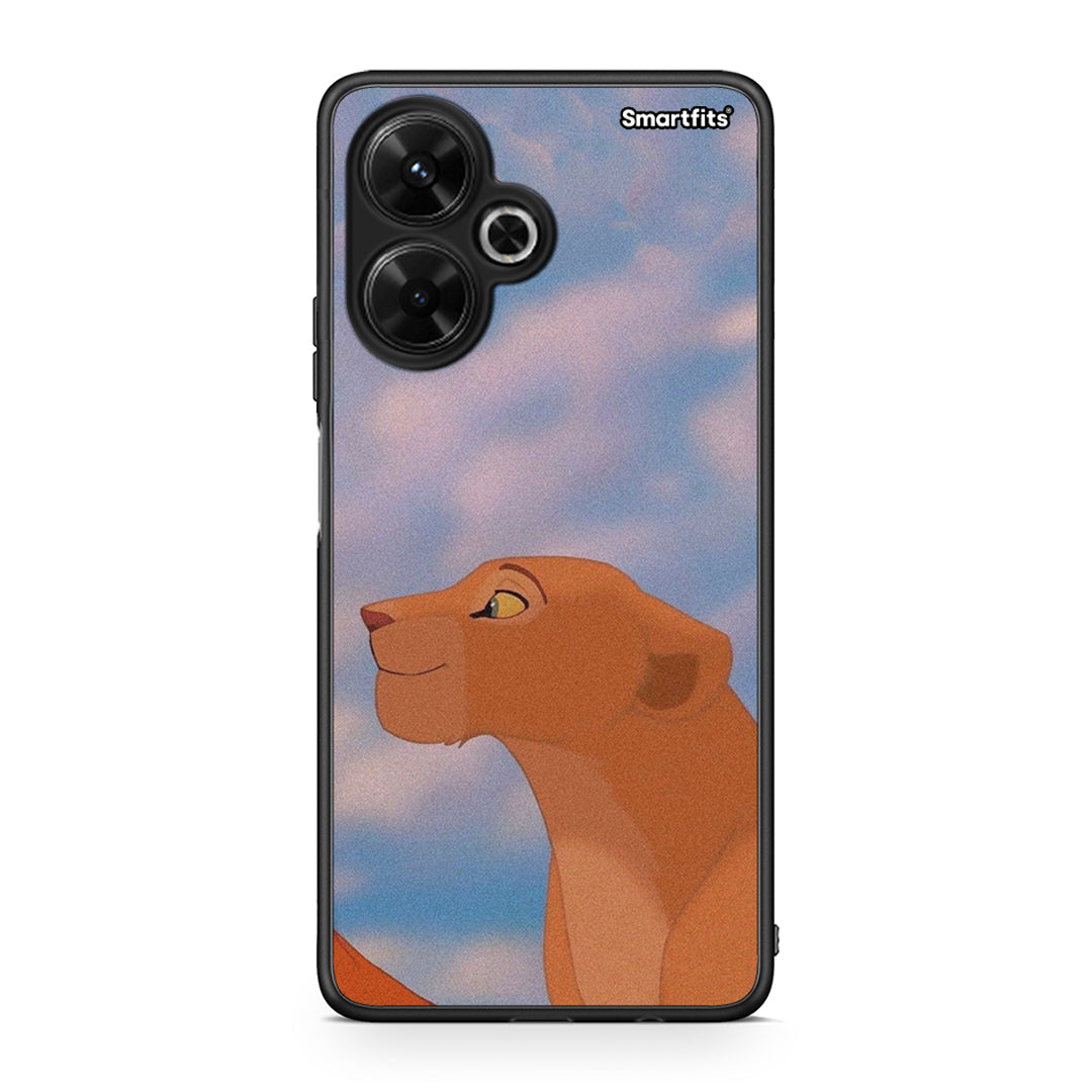 Xiaomi Poco M6 4G Lion Love 2 Θήκη Αγίου Βαλεντίνου από τη Smartfits με σχέδιο στο πίσω μέρος και μαύρο περίβλημα | Smartphone case with colorful back and black bezels by Smartfits