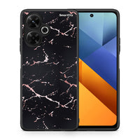 Thumbnail for Θήκη Xiaomi Poco M6 4G Black Rosegold Marble από τη Smartfits με σχέδιο στο πίσω μέρος και μαύρο περίβλημα | Xiaomi Poco M6 4G Black Rosegold Marble case with colorful back and black bezels