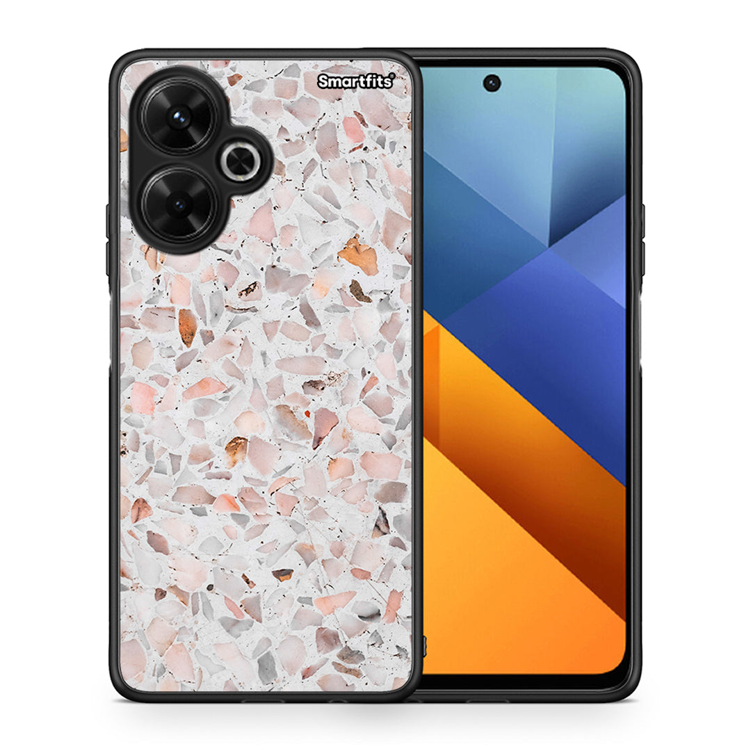 Θήκη Xiaomi Poco M6 4G Marble Terrazzo από τη Smartfits με σχέδιο στο πίσω μέρος και μαύρο περίβλημα | Xiaomi Poco M6 4G Marble Terrazzo case with colorful back and black bezels