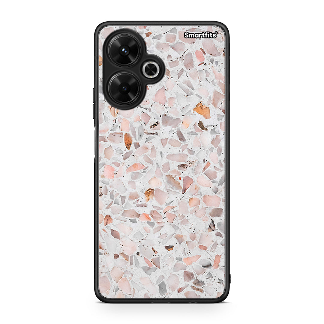 Xiaomi Poco M6 4G Marble Terrazzo θήκη από τη Smartfits με σχέδιο στο πίσω μέρος και μαύρο περίβλημα | Smartphone case with colorful back and black bezels by Smartfits