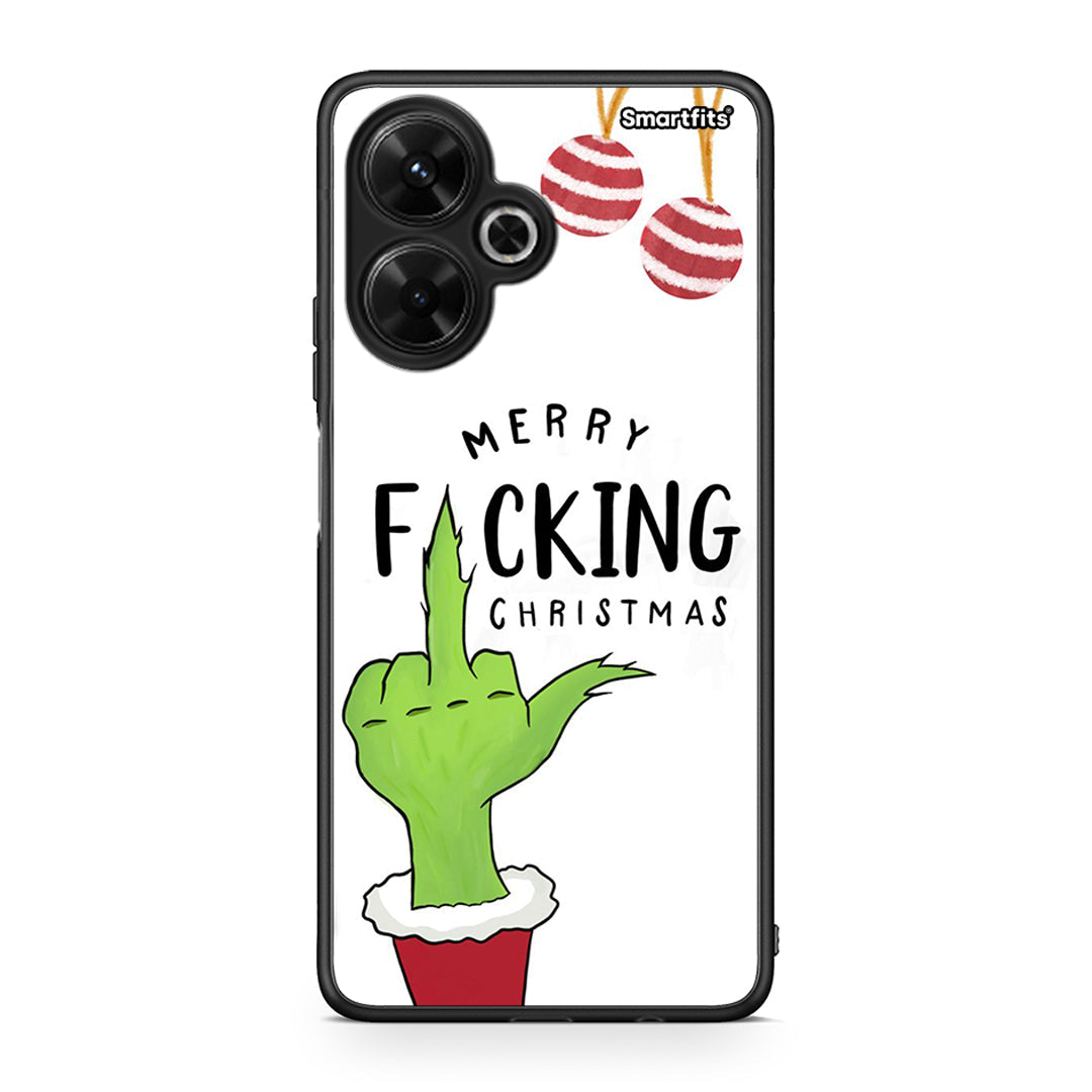 Xiaomi Poco M6 4G Merry F Xmas θήκη από τη Smartfits με σχέδιο στο πίσω μέρος και μαύρο περίβλημα | Smartphone case with colorful back and black bezels by Smartfits