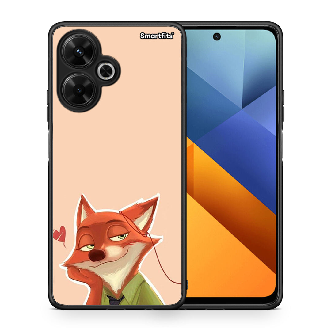 Θήκη Xiaomi Poco M6 4G Nick Wilde And Judy Hopps Love 1 από τη Smartfits με σχέδιο στο πίσω μέρος και μαύρο περίβλημα | Xiaomi Poco M6 4G Nick Wilde And Judy Hopps Love 1 case with colorful back and black bezels