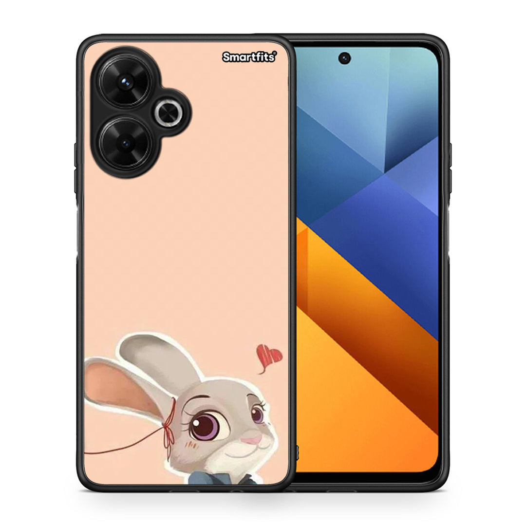 Θήκη Xiaomi Poco M6 4G Nick Wilde And Judy Hopps Love 2 από τη Smartfits με σχέδιο στο πίσω μέρος και μαύρο περίβλημα | Xiaomi Poco M6 4G Nick Wilde And Judy Hopps Love 2 case with colorful back and black bezels