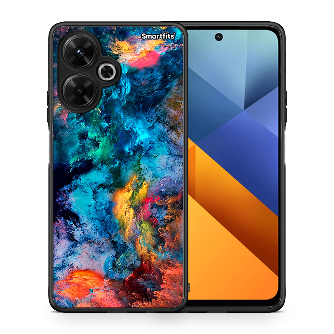 Θήκη Xiaomi Poco M6 4G Crayola Paint από τη Smartfits με σχέδιο στο πίσω μέρος και μαύρο περίβλημα | Xiaomi Poco M6 4G Crayola Paint case with colorful back and black bezels