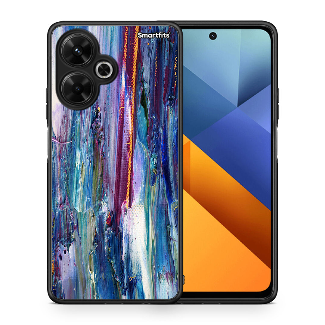 Θήκη Xiaomi Poco M6 4G Winter Paint από τη Smartfits με σχέδιο στο πίσω μέρος και μαύρο περίβλημα | Xiaomi Poco M6 4G Winter Paint case with colorful back and black bezels