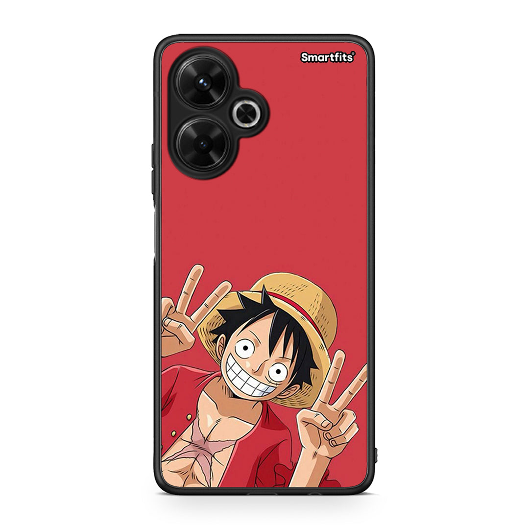 Xiaomi Poco M6 4G Pirate Luffy Θήκη από τη Smartfits με σχέδιο στο πίσω μέρος και μαύρο περίβλημα | Smartphone case with colorful back and black bezels by Smartfits