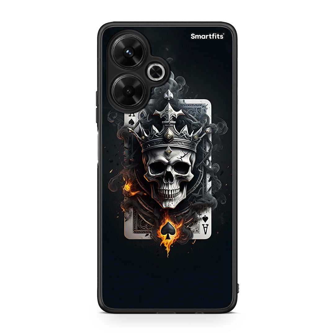 Xiaomi Poco M6 4G Skull King Ace θήκη από τη Smartfits με σχέδιο στο πίσω μέρος και μαύρο περίβλημα | Smartphone case with colorful back and black bezels by Smartfits