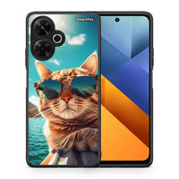 Thumbnail for Θήκη Xiaomi Poco M6 4G Summer Cat από τη Smartfits με σχέδιο στο πίσω μέρος και μαύρο περίβλημα | Xiaomi Poco M6 4G Summer Cat case with colorful back and black bezels