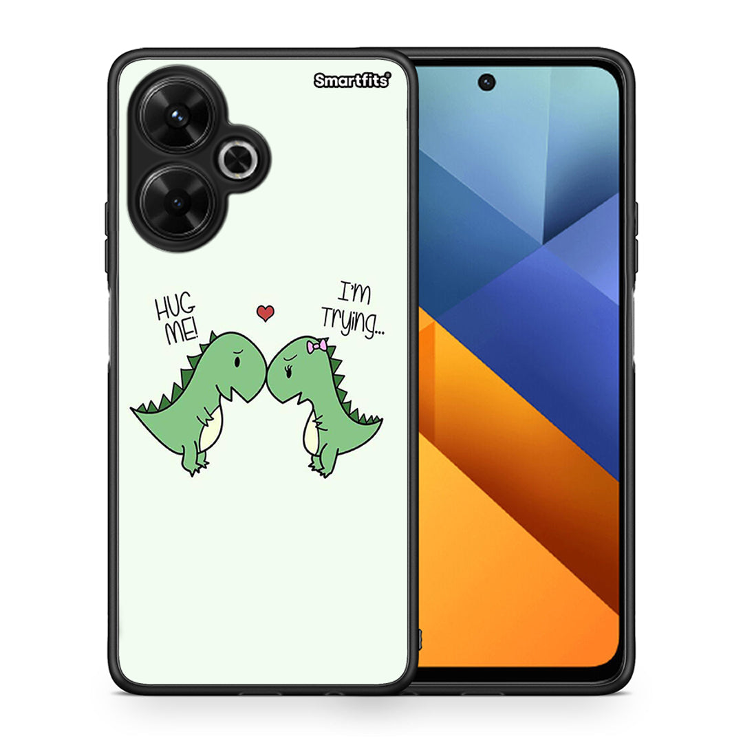 Θήκη Xiaomi Poco M6 4G Rex Valentine από τη Smartfits με σχέδιο στο πίσω μέρος και μαύρο περίβλημα | Xiaomi Poco M6 4G Rex Valentine case with colorful back and black bezels