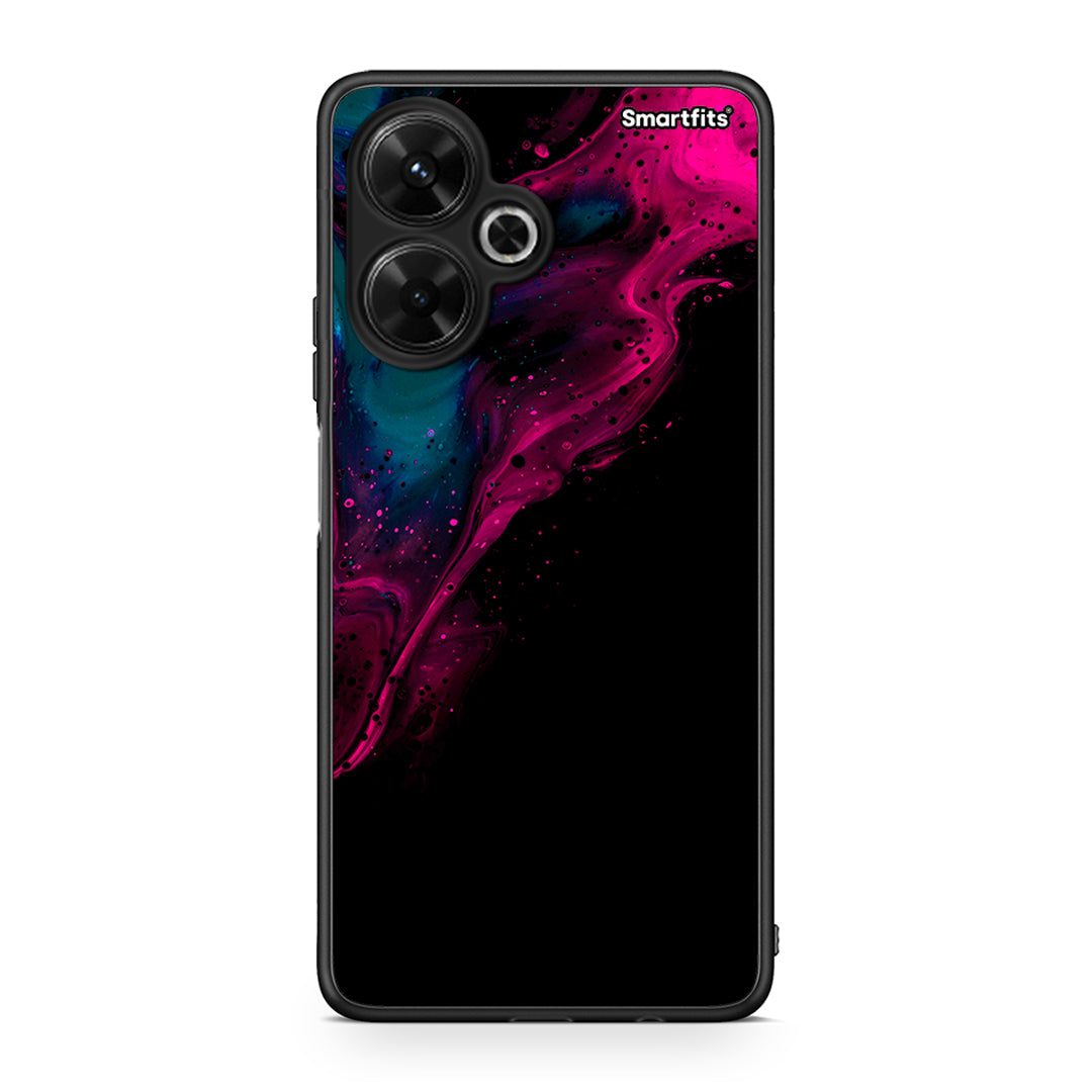 4 - Xiaomi Poco M6 4G Pink Black Watercolor case, cover, bumper