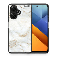 Thumbnail for Θήκη Xiaomi Poco M6 4G White Gold Marble από τη Smartfits με σχέδιο στο πίσω μέρος και μαύρο περίβλημα | Xiaomi Poco M6 4G White Gold Marble case with colorful back and black bezels