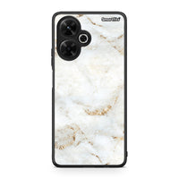 Thumbnail for Xiaomi Poco M6 4G White Gold Marble θήκη από τη Smartfits με σχέδιο στο πίσω μέρος και μαύρο περίβλημα | Smartphone case with colorful back and black bezels by Smartfits