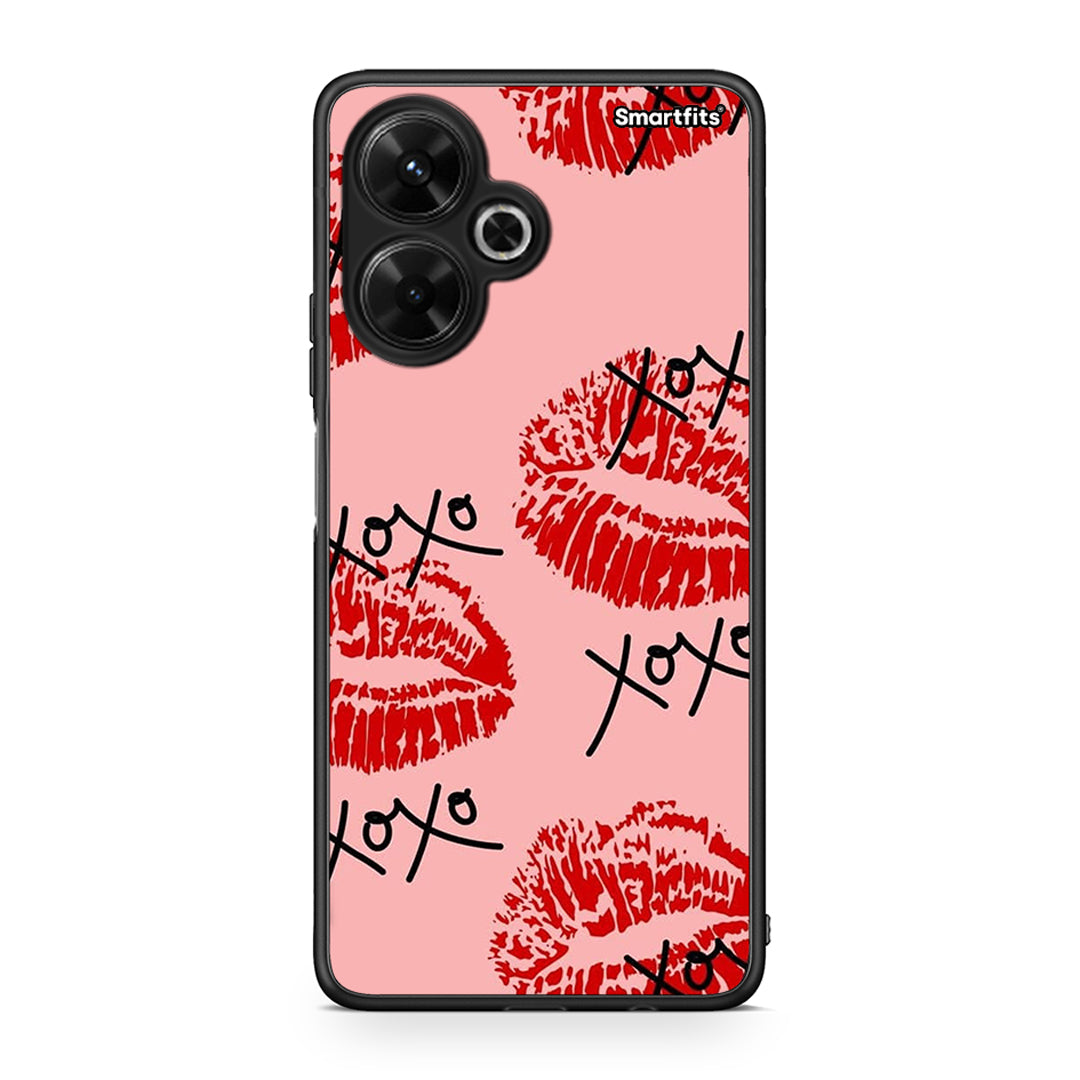 Xiaomi Poco M6 4G XOXO Lips θήκη από τη Smartfits με σχέδιο στο πίσω μέρος και μαύρο περίβλημα | Smartphone case with colorful back and black bezels by Smartfits