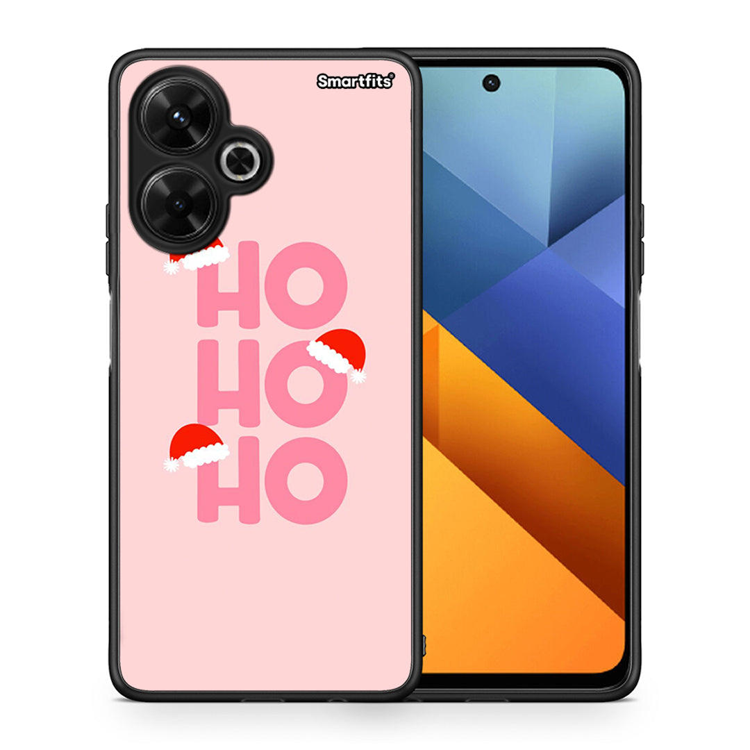 Θήκη Xiaomi Poco M6 4G Xmas Ho Ho Ho από τη Smartfits με σχέδιο στο πίσω μέρος και μαύρο περίβλημα | Xiaomi Poco M6 4G Xmas Ho Ho Ho case with colorful back and black bezels