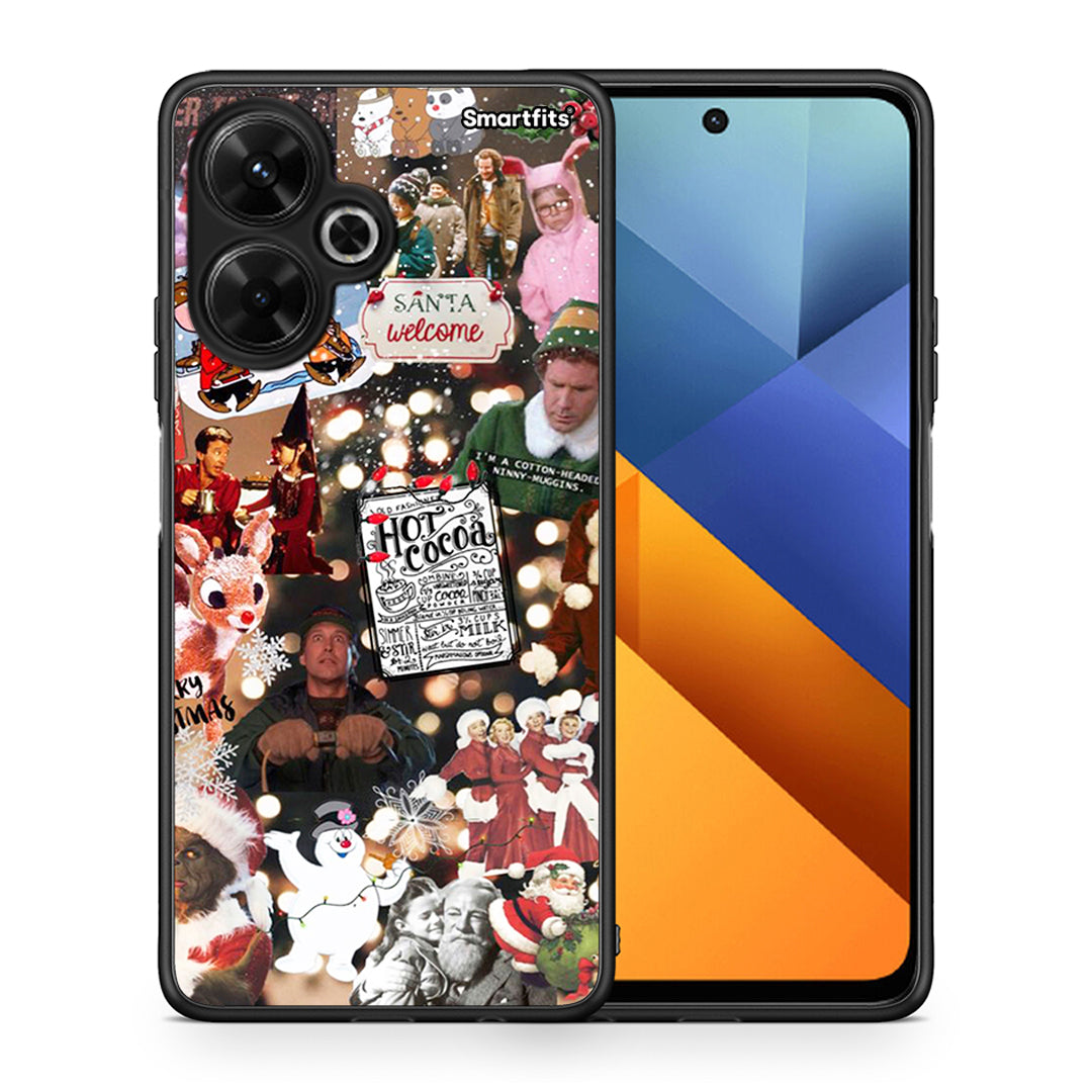 Θήκη Xiaomi Poco M6 4G Xmas Movies από τη Smartfits με σχέδιο στο πίσω μέρος και μαύρο περίβλημα | Xiaomi Poco M6 4G Xmas Movies case with colorful back and black bezels