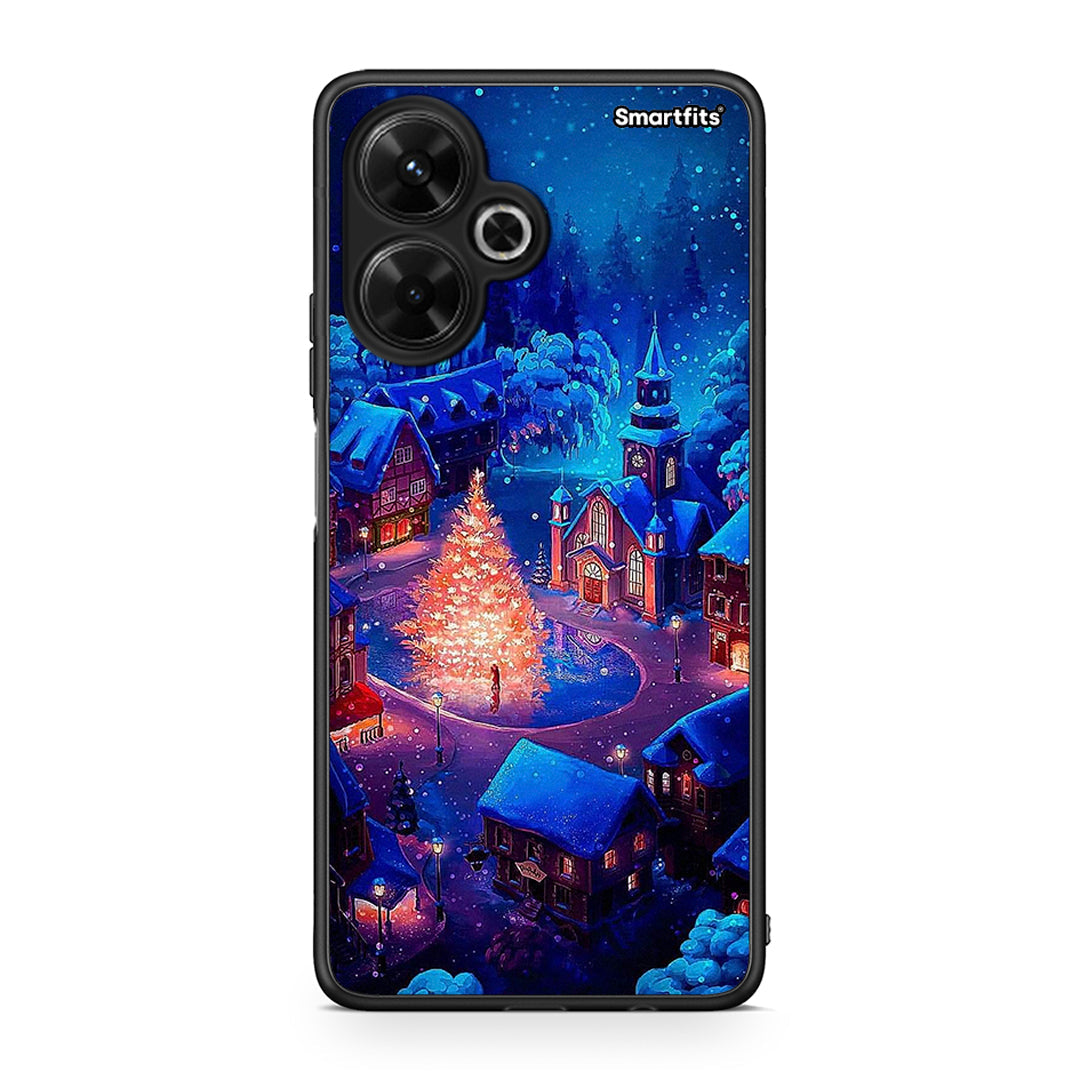 Xiaomi Poco M6 4G Xmas Village θήκη από τη Smartfits με σχέδιο στο πίσω μέρος και μαύρο περίβλημα | Smartphone case with colorful back and black bezels by Smartfits