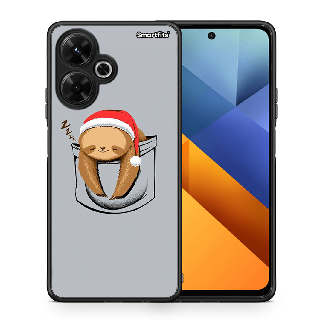 Θήκη Xiaomi Poco M6 4G Xmas Zzzz από τη Smartfits με σχέδιο στο πίσω μέρος και μαύρο περίβλημα | Xiaomi Poco M6 4G Xmas Zzzz case with colorful back and black bezels