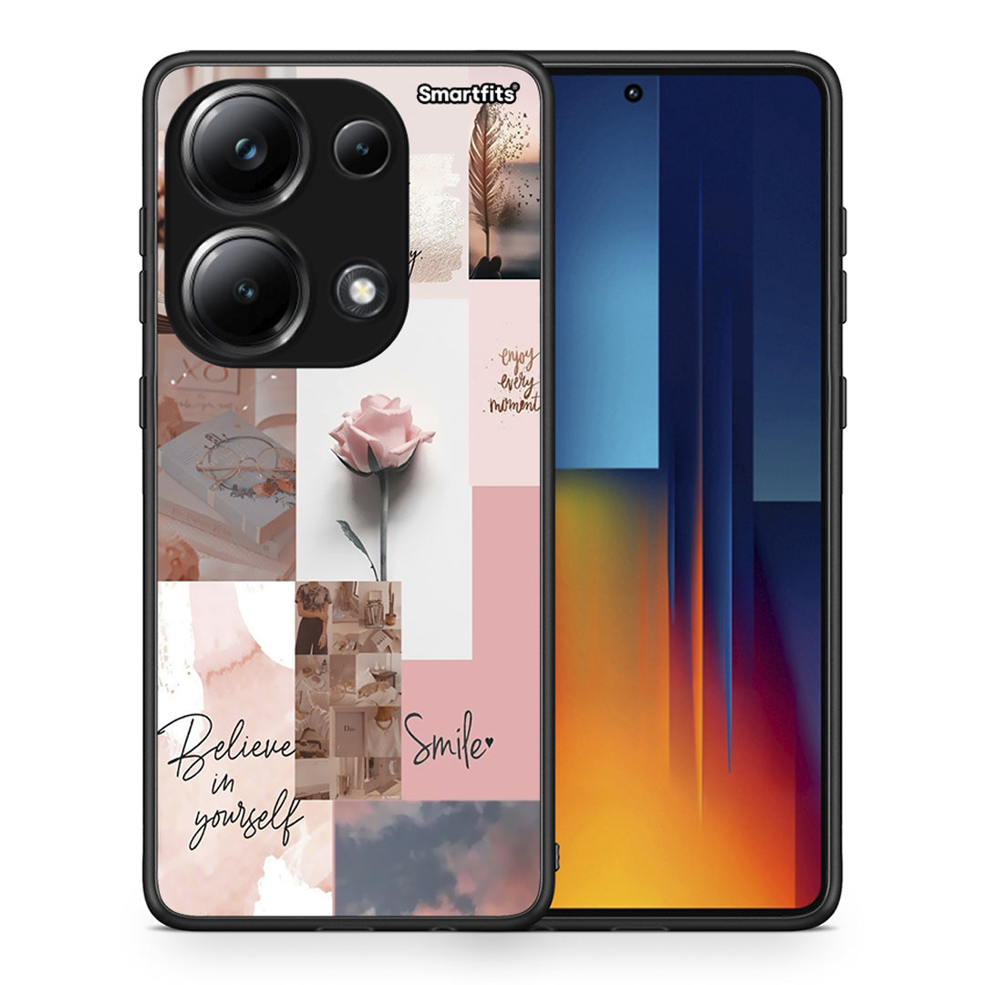 Θήκη Xiaomi Poco M6 Pro Aesthetic Collage από τη Smartfits με σχέδιο στο πίσω μέρος και μαύρο περίβλημα | Xiaomi Poco M6 Pro Aesthetic Collage case with colorful back and black bezels