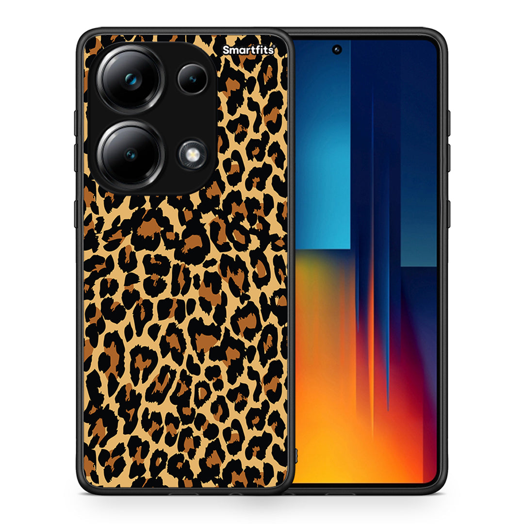Θήκη Xiaomi Redmi Note 13 Pro 4G Leopard Animal από τη Smartfits με σχέδιο στο πίσω μέρος και μαύρο περίβλημα | Xiaomi Redmi Note 13 Pro 4G Leopard Animal case with colorful back and black bezels