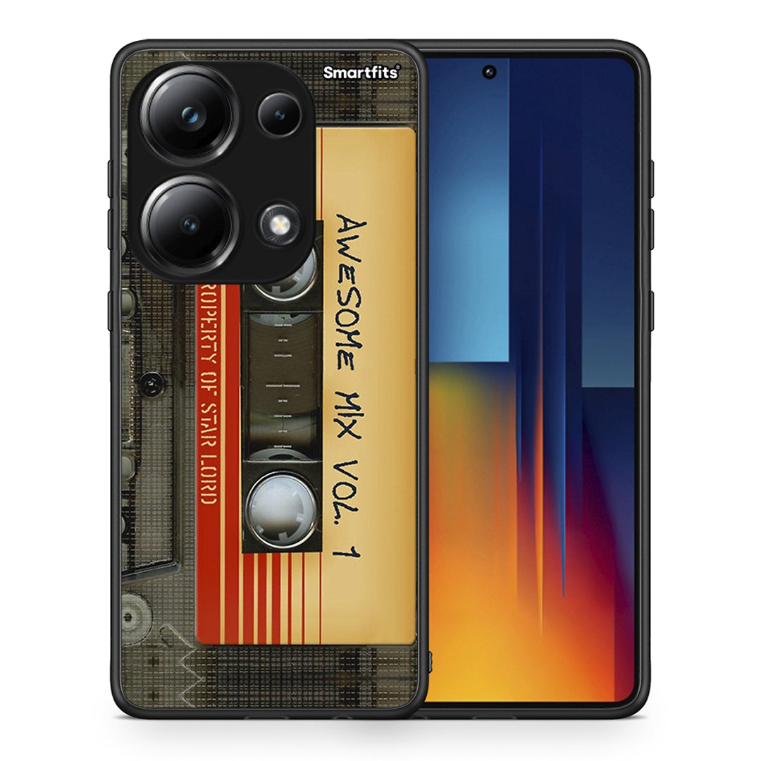 Θήκη Xiaomi Poco M6 Pro Awesome Mix από τη Smartfits με σχέδιο στο πίσω μέρος και μαύρο περίβλημα | Xiaomi Poco M6 Pro Awesome Mix case with colorful back and black bezels